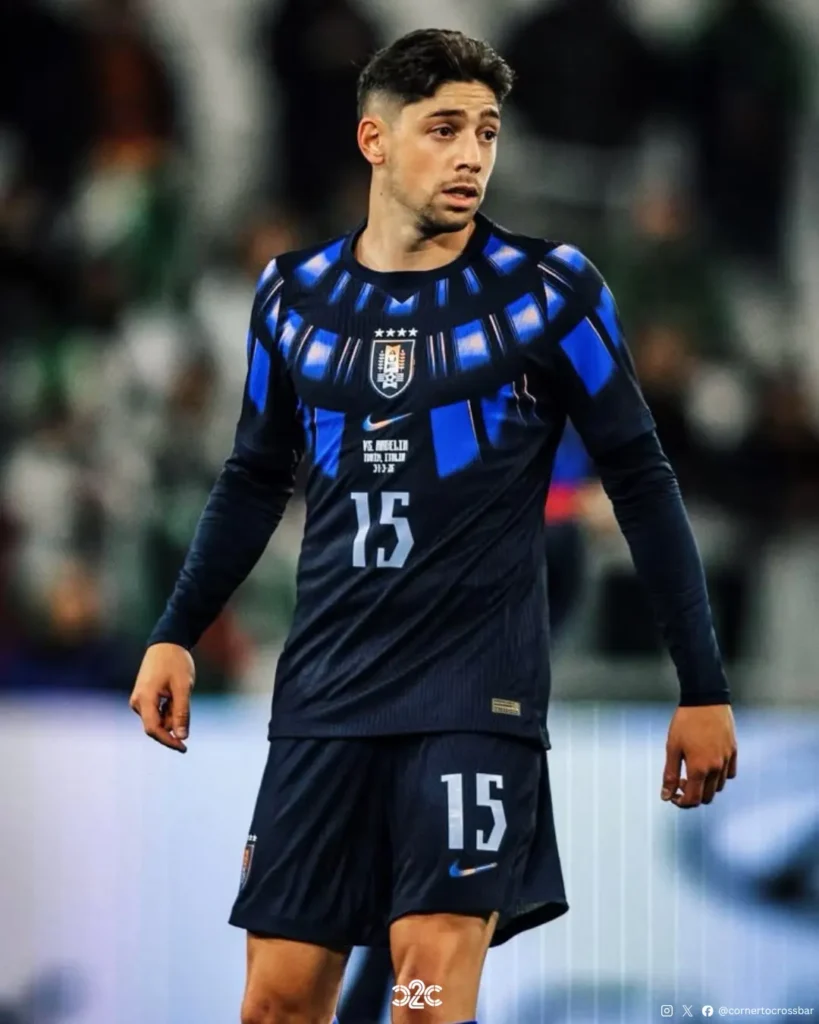 Valverde wearing uruguay-2026-nike-kit