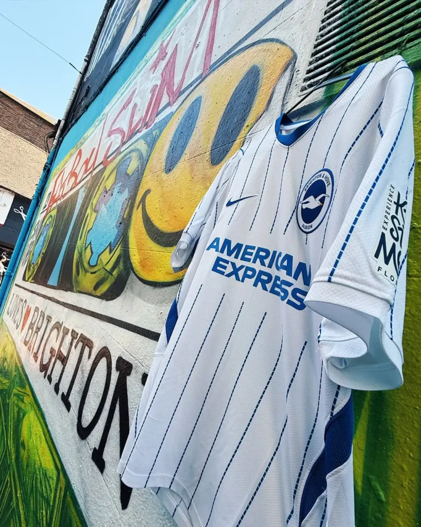 Brighton white pinstripe home shirt