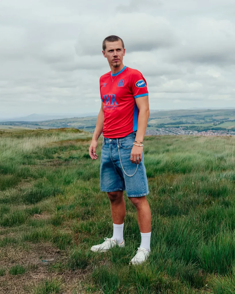 Models wearing Blackburn Rovers' 2026/27 Third Kit on Darwen Moor during Umbro's Made for the Moment campaign.