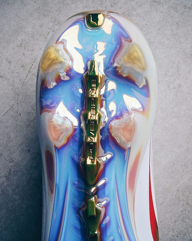 The white and gold Adidas Predator Zidane 30th Anniversary football boots
